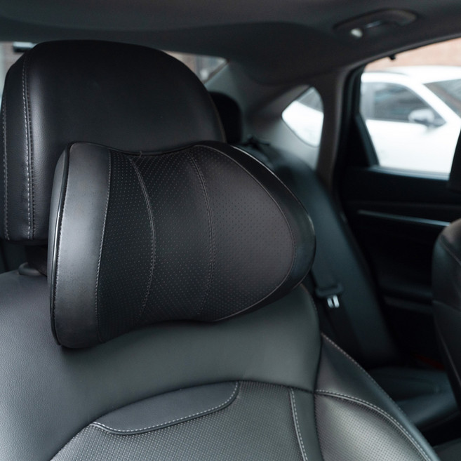 브론코 차량용 프리미엄 메모리폼 목쿠션 1+1, 블랙 1+1, 1세트