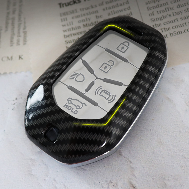 아이리온 무쏘 EV 호환 카본 커버 5버튼 키케이스, ABS키케이스_무쏘EV 전용_5버튼_카본