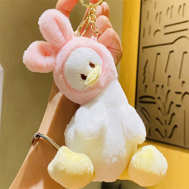 잇템 키링 인형 열쇠고리 캐릭터 키링 가방고리 키홀더, 1개, 오리 토끼 머리