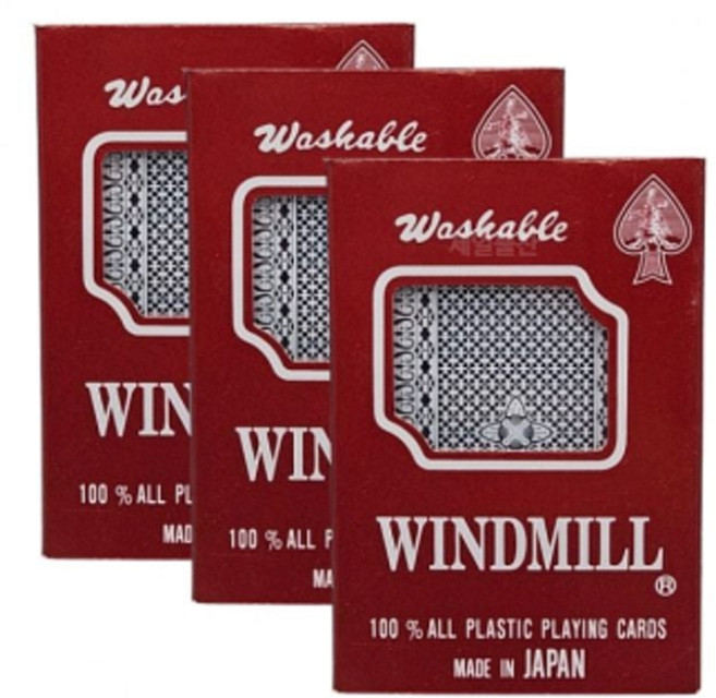 윈드밀 포커카드 고급 플라스틱 트럼프 카드세트 3개hoh4+9Pkt