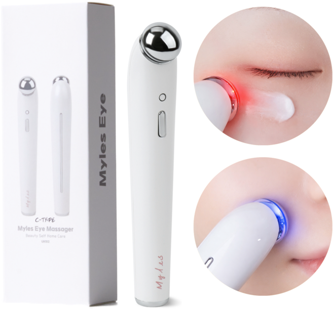 밀레스 스틱형 눈주름 마사지기 눈밑 탄력 온열 진동 눈가 뷰티디바이스, UK102, 화이트