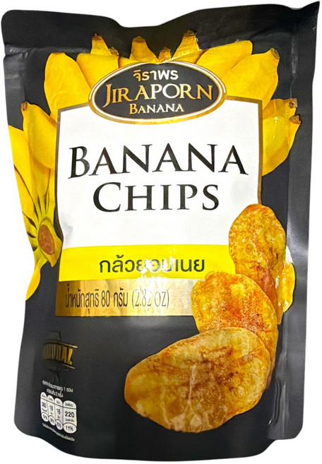 JIRAPORN BANANA 奶油香蕉脆片 80g 泰國進口點心, 1個, 香蕉乾80G