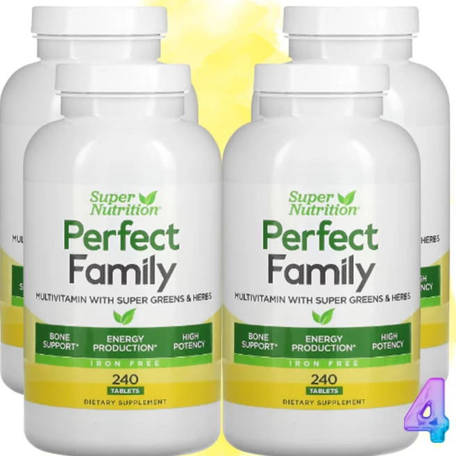 슈퍼 뉴트리션 멀티비타민 패밀리 땡땡이뮨 39가지 성분 240정 고약사 4병, 고효능멀티비타민의 끝판왕, 4개 - 쿠팡