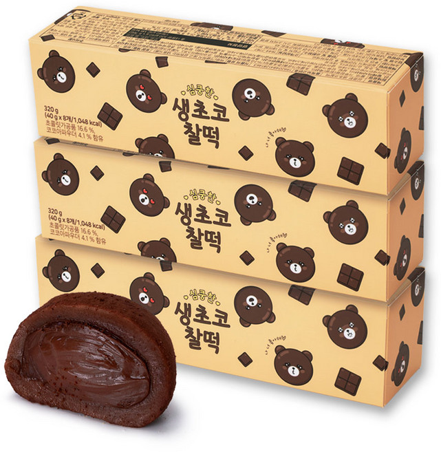 화과방 심쿵한 생초코찰떡(40gx8개입), 3세트, 320g