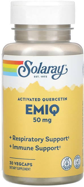 Solaray Activated Quercetin Emiq 50mg 베지 캡슐 30정, SolarayActivatedQuercetinEmiq5, 1개