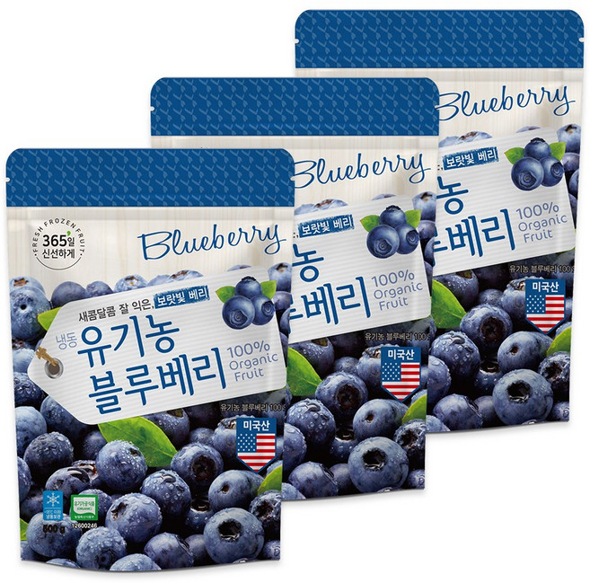 [호재준] 냉동유기농블루베리(미국산) 500g, 3개