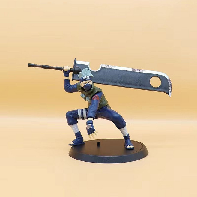 火影忍者 卡卡西公仔 擺件模型, 1個, 大刀卡卡西 高約15cm（袋裝）