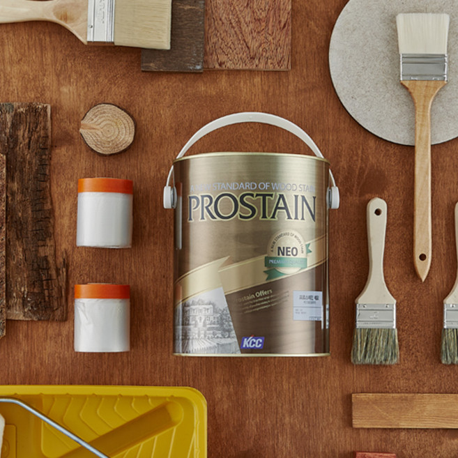 KCC 프로스테인 네오 Q/T 프리미엄 우드스테인 목재 방수 방부, 1개, 900ml, 월넛(PC400)