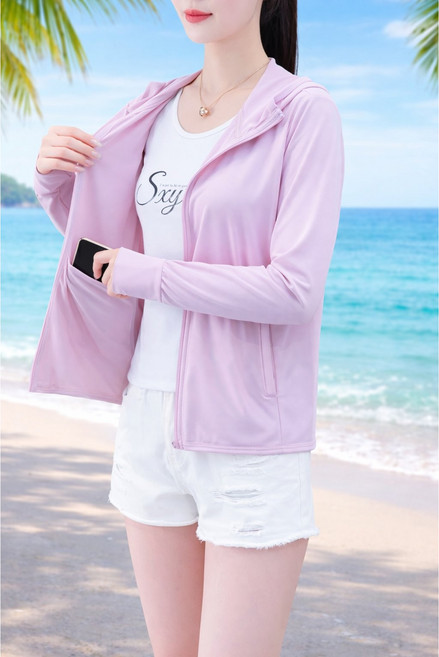 루미빈 여성 여름 냉감 탄력 루즈핏 자외선차단 얇은 후드 바람막이