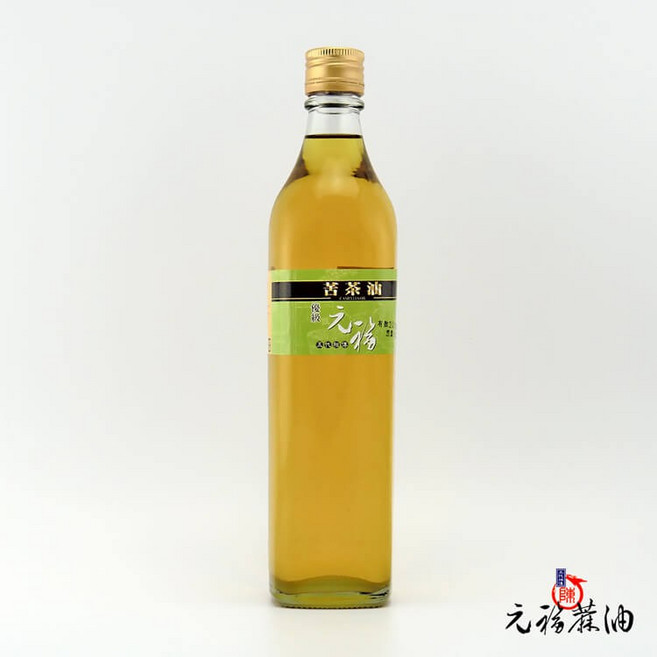 元福麻油 優級苦茶油 冷壓初榨養生苦茶籽油, 1個, 520ml 玻璃瓶
