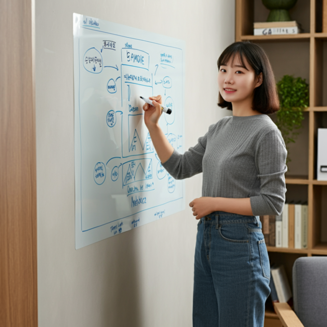 특허 받은 붙이는 화이트보드 3초 탈부착 특대형 메모 시트지