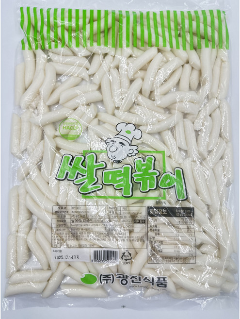 광진식품 생쌀떡볶이 떡볶이떡 쌀떡 소 1.5kg, 1개