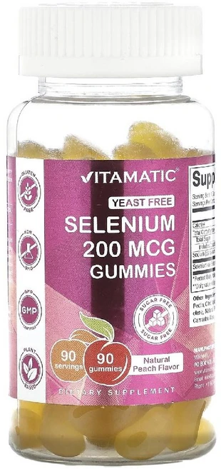 비타매틱 셀레늄 천연 복숭아 200mcg 90 구미젤리, 1개, 90정 - 쿠팡