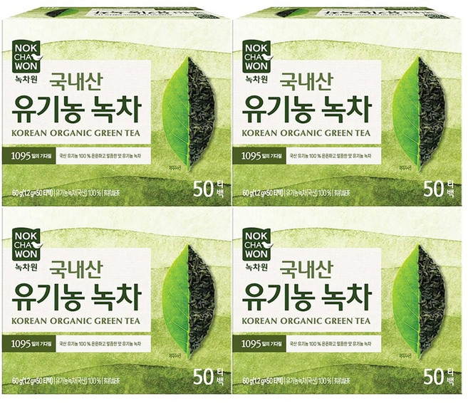 녹차원 유기농 순수녹차, 1.2g, 4개, 50개입