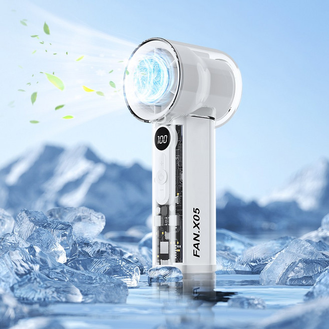 CCAGU 휴대용 선풍기 대용량 초강력 1초 급속 냉각 저소음 에어컨 무선 미니 손풍기, X05(화이트)