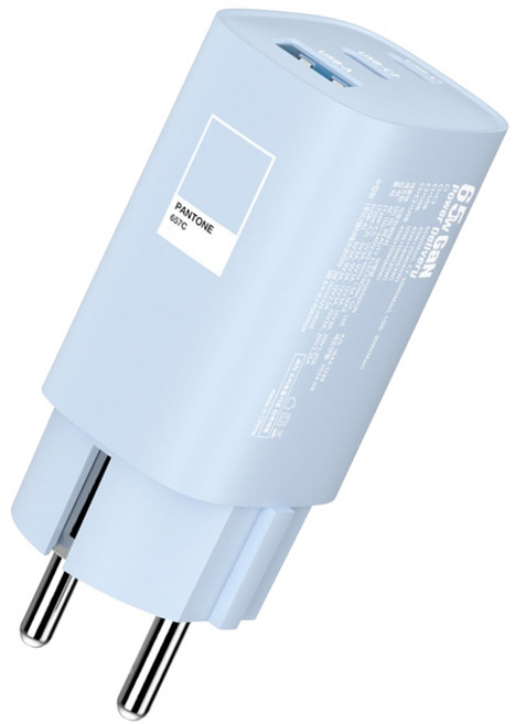 팬톤 접지형 누전방지 GaN PPS 65W 3포트 초고속 멀티충전기 PD65WGN, 1개, 스카이