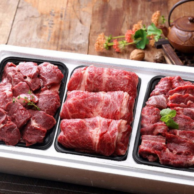 [名品]횡성한우 1등급 구이선물세트 1.5kg(등심500 안심500 특수부위500), 1개