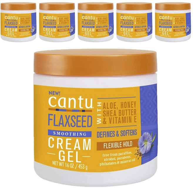 칸투 아마씨 스무딩 크림 젤 디파인 & 소프튼 유연한 고정력 무알코올, 6개