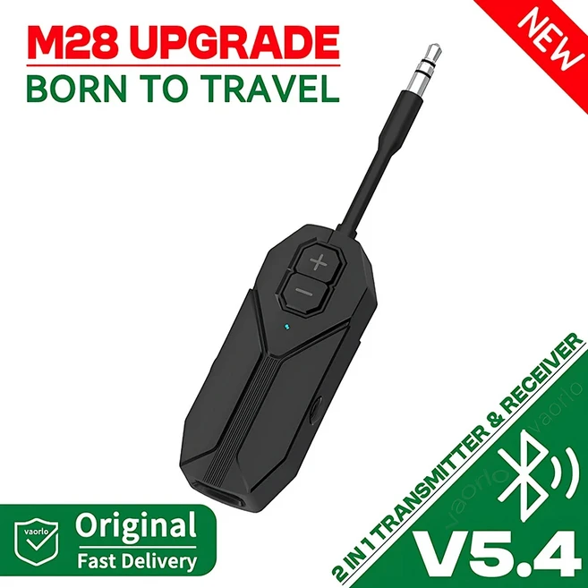 블루투스 5.4 오디오 송수신기 3.5MM AUX 하이파이 스테레오 음악 무선 어댑터 (차량 비행기 TV PC 헤드폰, 04 M28 B