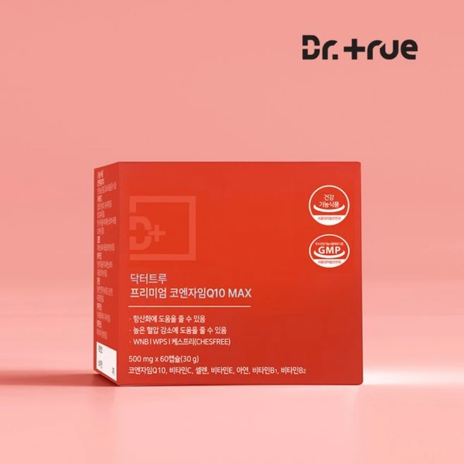 닥터트루 건강식품관 닥터트루 프리미엄 코엔자임 Q10 MAX 코큐텐 혈압 항산화 남성 여성 1BX 박스(60정/2개월분), 1, 60정 - 쿠팡