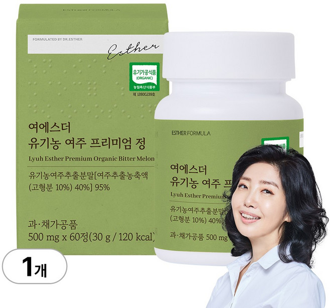 [본사직영] 여에스더 유기농 여주 프리미엄 정 국민영양 프로젝트, 60정, 1개
