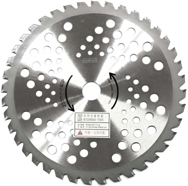 미나가와 예초기 원형날 당가루날 255mm (날수 40개) 일본생산품, 1개