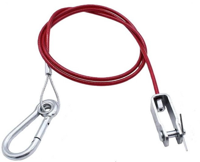 트레일러 카라반 브레이크 안전케이블 브레이크어웨이 와이어 카라비너, 1개, 레드