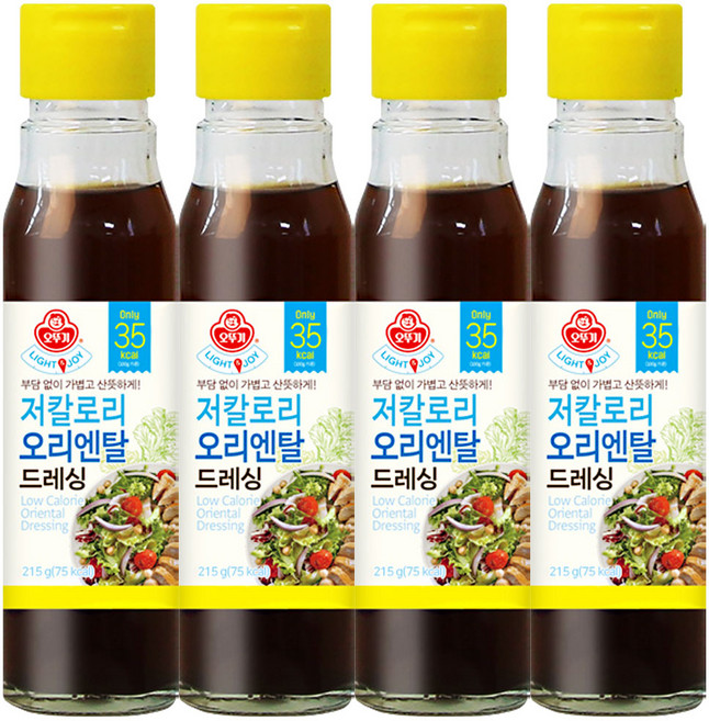 오뚜기 LIGHT JOY 저칼로리 오리엔탈 드레싱, 215g, 4개
