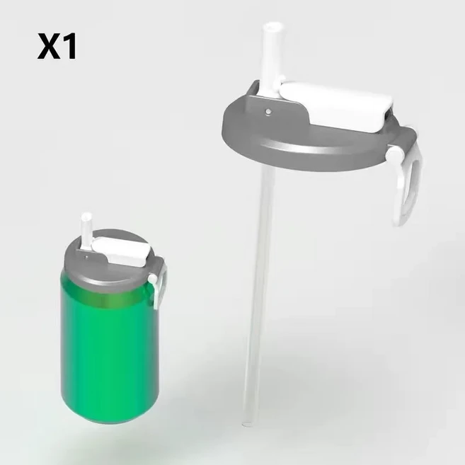 재사용 가능한 실리콘 소다 캔 뚜껑(빨대 포함) 표준 음료 BPA 프리 커버 여행 캠핑 야외 피크닉 액세서리, 04 White