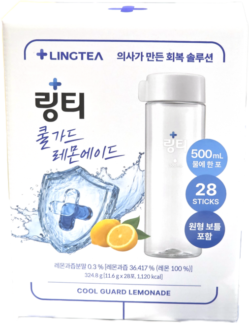 링티 쿨 가드 레몬맛 물병 포함, 28개, 11.6g