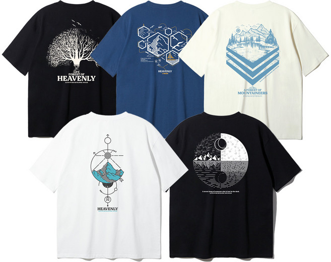 앨빈클로 heavenly 아트워크 오버핏 반팔티 5종 패키지
