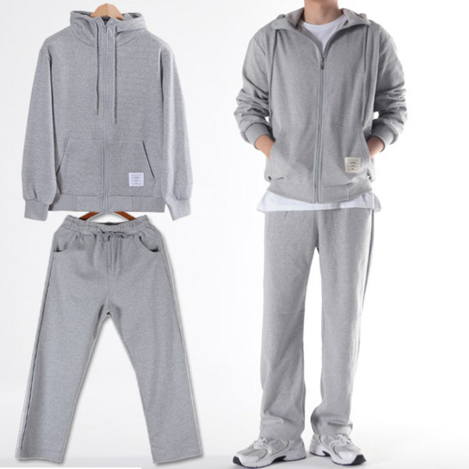 런닝맨 하이넥 후드집업 통일자 트레이닝복 상하의세트 셋업 사계절용 빅사이즈 M~4XL