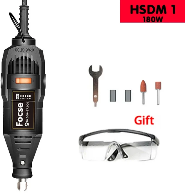 180W 전력 전기 미니 드릴 조각사 로타리 도구 연마 그라인더 가변 속도 Dremel 펜 액세서리, 04 HSDM1, 02 유럽 ​​연합