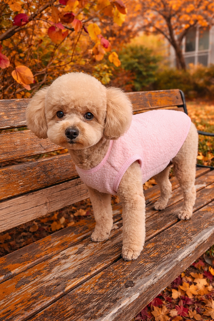 [푸들나무] 스마일 플라워조끼, 핑크, 1개