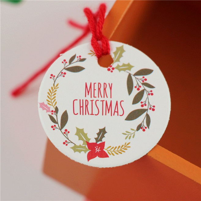 땡쓰몰 크리스마스 포장용품, 10매, 14.크리스마스 텍/11.컬러5종/크리스마스화관