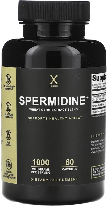 새해 첫좋은선물 Humanx 스페르미딘+ 밀배아추출물 혼합물 캡슐 60정 제대로 할인합니다, Humanx스페르미딘밀배아추출물혼합물캡슐60정, 1개 - 쿠팡