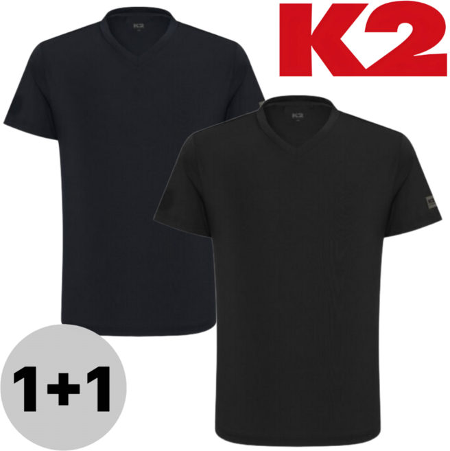 [매장발송] K2 남여공용 반팔 브이넥 티셔츠 여름 원뿔원 세트 흡습속건 시원하고 편한 V넥 기능성 반팔티 빅사이즈 일상 외출 등산 캠핑 운동 여행 작업 산행 아웃도어 커플 상의
