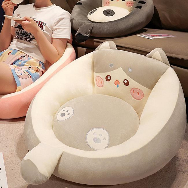 FONOW 빈백 편하고 폭신폭신한 거실 침실 1인 캐릭터 소파, 회색