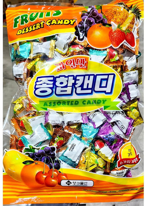과일맛사탕(종합사탕 큰바위 700g) X6 업소용 캔디 후식사탕