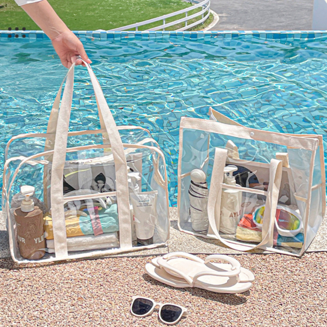 누엘르 방수 비치백 대형 투명 물놀이 가방 다용도 여행가방 대용량 비치백