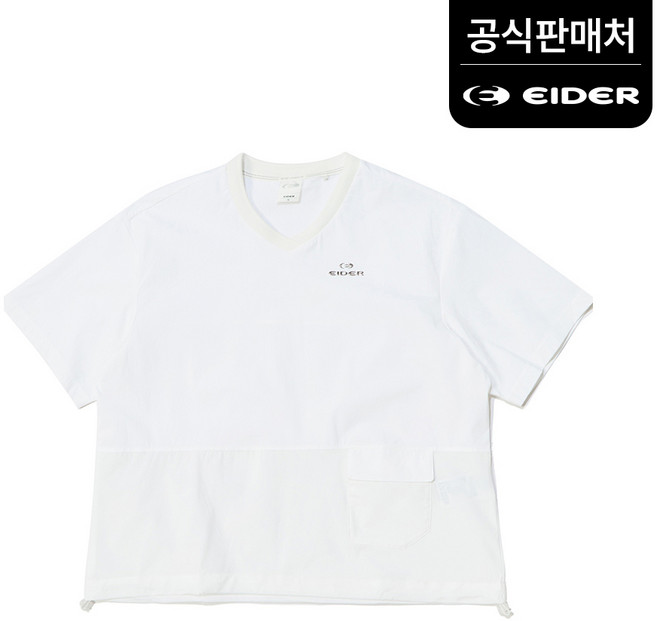 아이더 여성 ON THE ROCK (온더락) 우븐 포켓 브이넥티셔츠 DWM24215W2 (정상가:99 000)