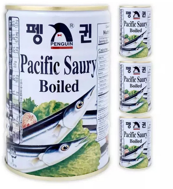펭귄 꽁치 통조림 보일드 팽귄 꽁치캔 400g 4개