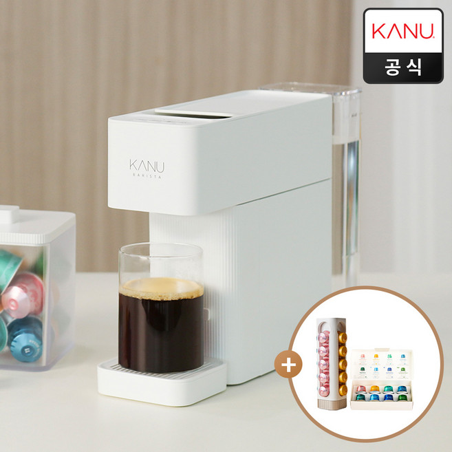 미운영 카누 바리스타 캡슐커피머신 브리즈 타워형 캡슐보관함+웰컴캡슐키트, 미운영 카누 바리스타 캡슐커피머신 브리즈 타워형 캡슐보