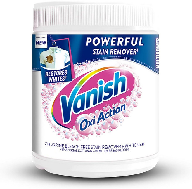 【Vanish 漬無蹤】Oxi Action 活氧亮白去漬粉-白衣專用, 500g, 1個