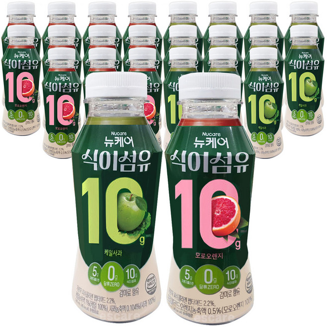 뉴케어 케일사과맛6 + 모로블러드오렌지맛6 식이섬유 당류제로 저분자콜라겐, 1박스, 240ml