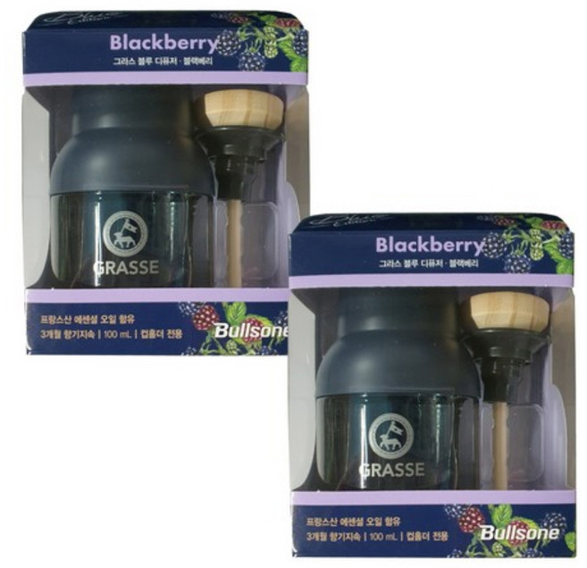 불스원 그라스 디퓨져블루 100ml 차량용방향제, 블루블랙베리, 2개