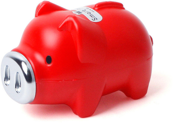 토탈하우스 스마트 돼지 저금통 (대) 돼지저금통 스마트돼지저금통 0589, 1개, 빨강