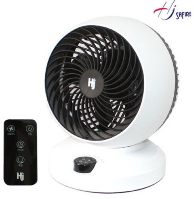 (홍진테크) 사파이어 22.86cm 리모컨 써큘레이터 화이트블랙 (HJ-A1R), HJ-A1R