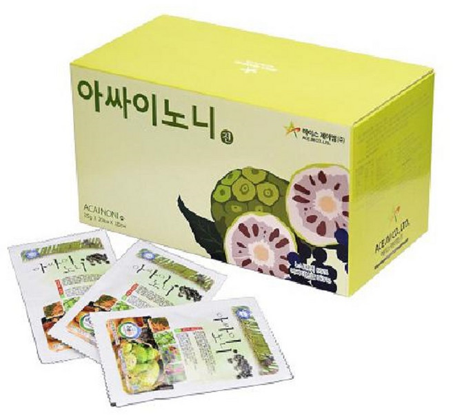 에이스제이엠 아싸이노니 60포 아사이베리 산야쵸 무취 노니원액 노니음료, 35ml, 60개