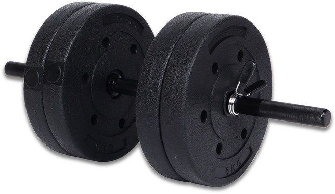 더스포츠 Evo 블랙 덤벨 무게 조절 아령봉 세트, 1개, 23kg